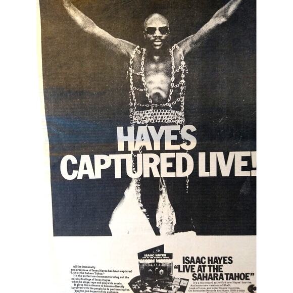 Isaac Hayes Live At The Sahara Tahoe AD 1973 Vintage Artwork Soul Funk Music - Picture 1 of 3